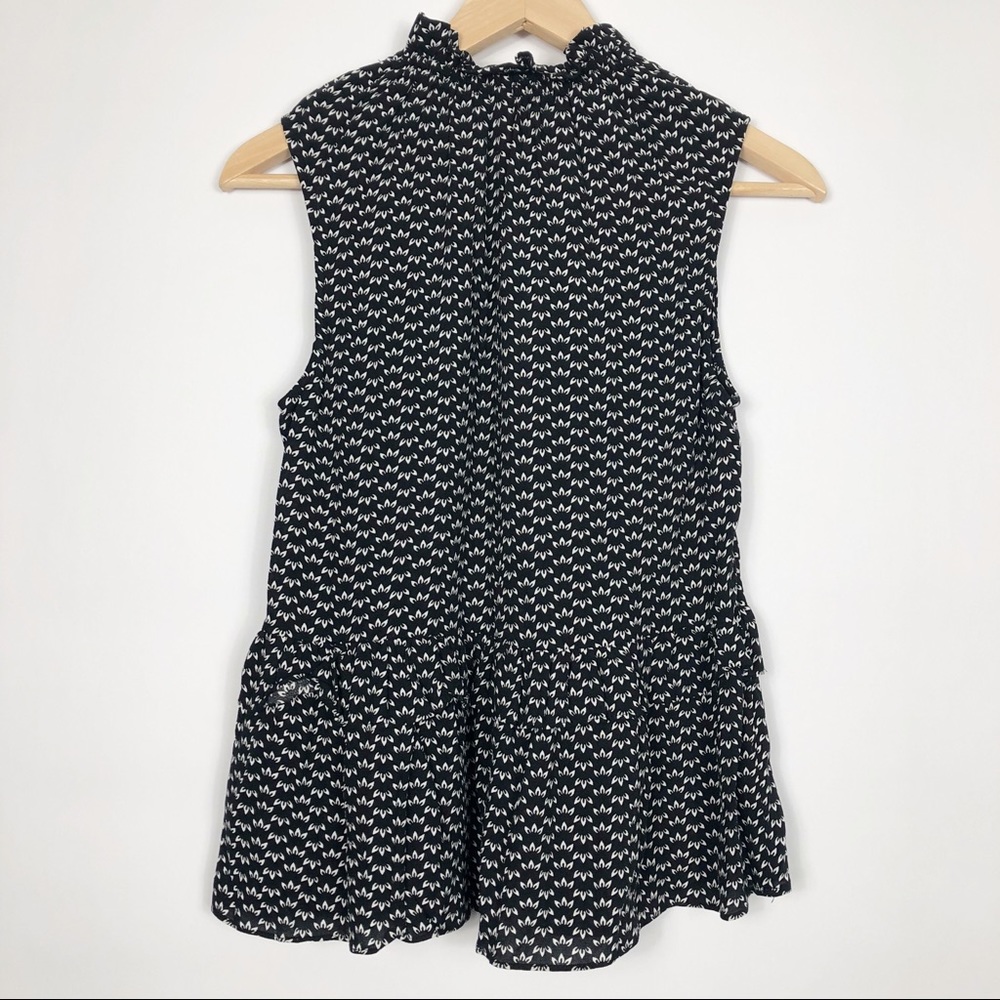 H&M Ruffle Bottom High Tie Neck Tank Blouse - Picture 5 of 7